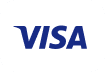 The VISA logo in blue capital letters on a white background.